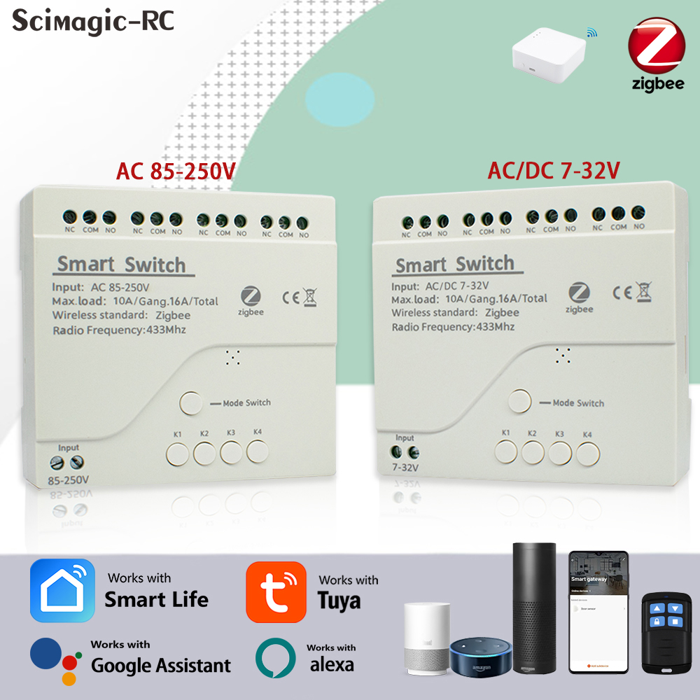 4CH Zigbee Tuya Smart Home Rel - Home Assistant Tuya recension och pris