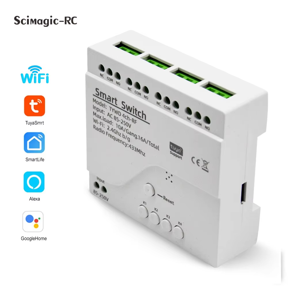 Smart Tuya Switch 4CH Relay Mo - Tuya 4 Channel recension och pris
