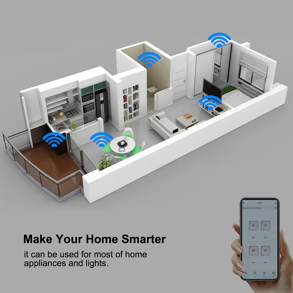 Smart Tuya Switch 4CH Relay Mo - Tuya 4 Channel recension och pris