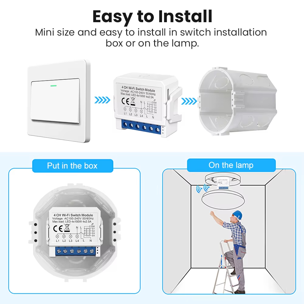 WSM16 Tuya WiFi Smart Switch M - Tuya 4 Channel recension och pris