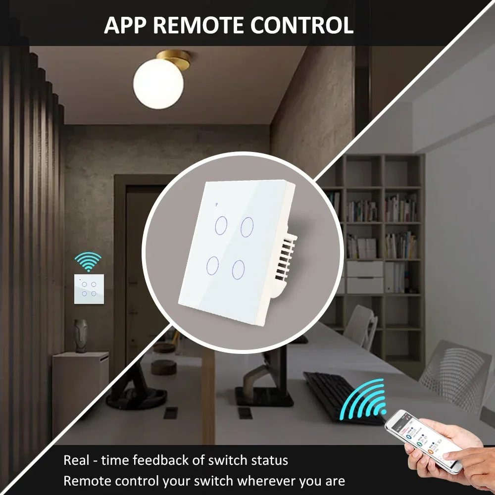 ZigBee 1 2 3 4 Gang with No Ne - Tuya 4 Channel recension och pris