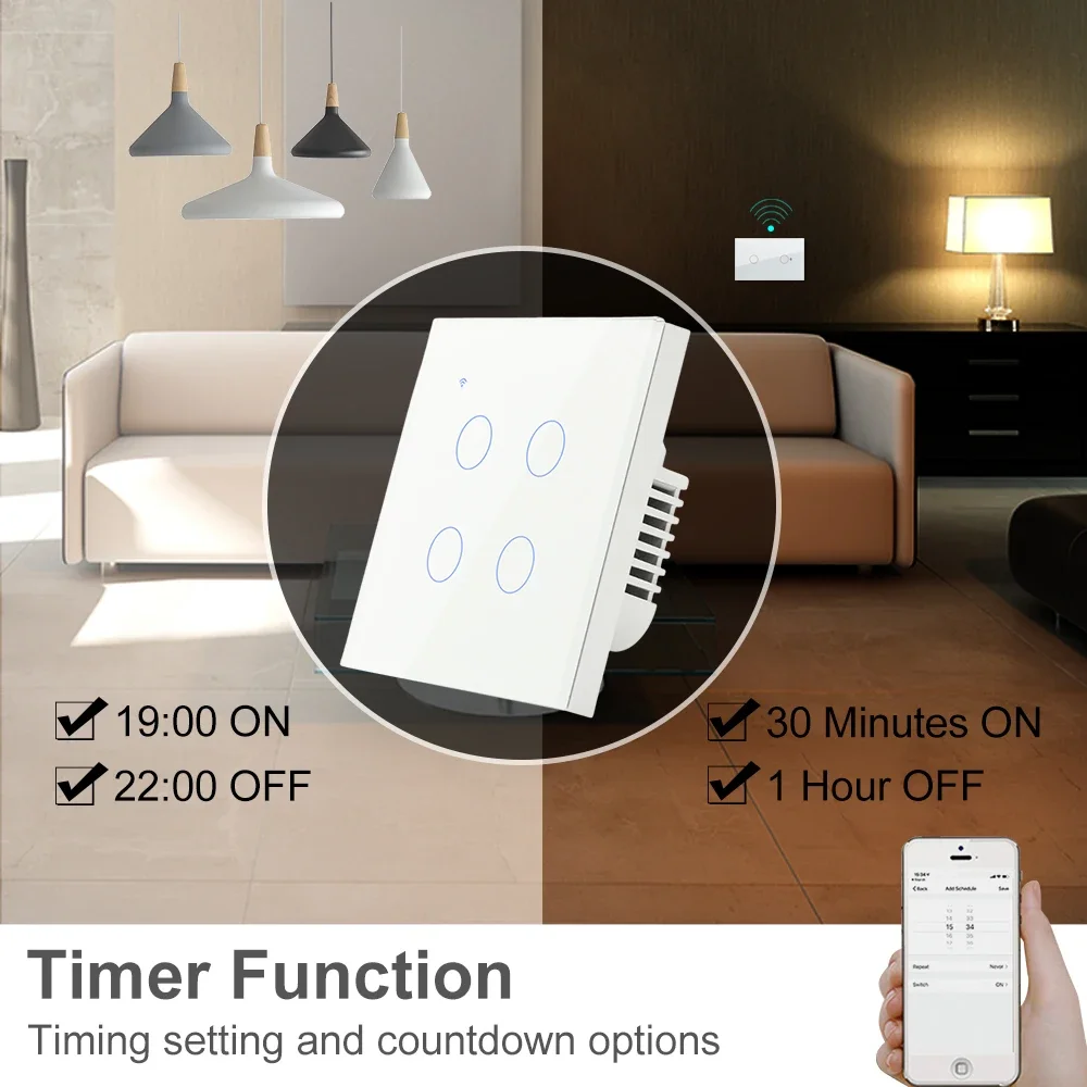 ZigBee 1 2 3 4 Gang with No Ne - Tuya 4 Channel recension och pris
