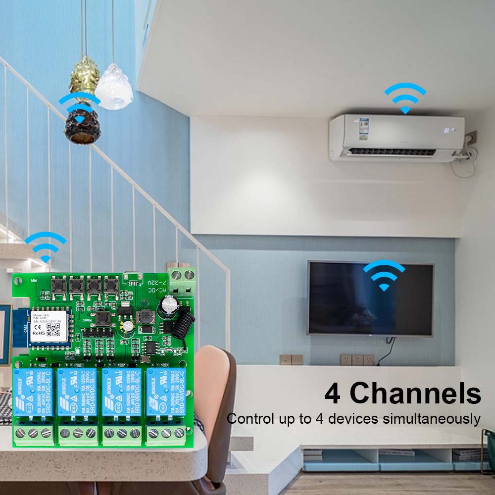 4CH Tuya Wifi Smart Relay 4 Ch - Tuya 4 Channel recension och pris