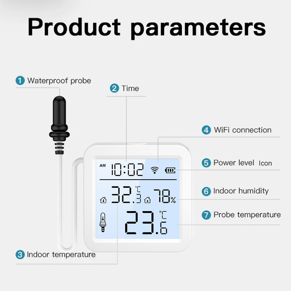 WiFi Humidity Temperature Sens - Tuya Smart recension och pris